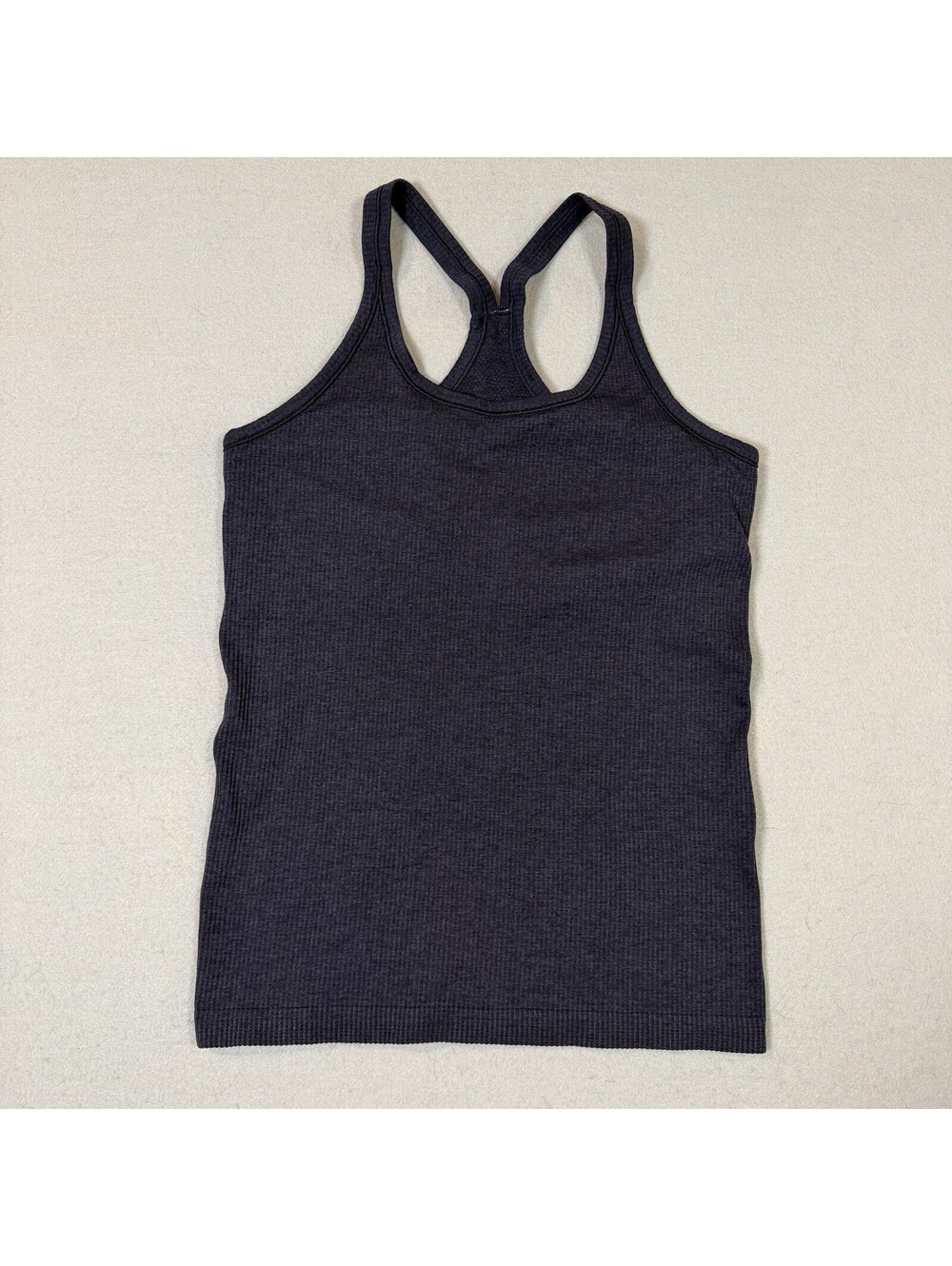Lululemon Ebb To Street Tank Women's 10 Blue Ribbed Racerback Top No Pads